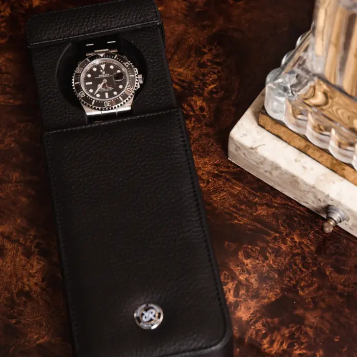rapport single watch slipcase berkeley black d160 00 Watch Winders, Watch Boxes & Watch Safes Rapport Single Watch Slipcase Berkeley Black D160
