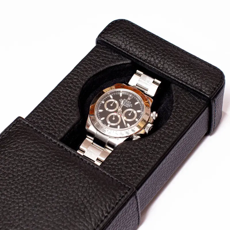 rapport single watch slipcase berkeley black d1600 04 Watch Winders, Watch Boxes & Watch Safes Rapport Single Watch Slipcase Berkeley Black D160