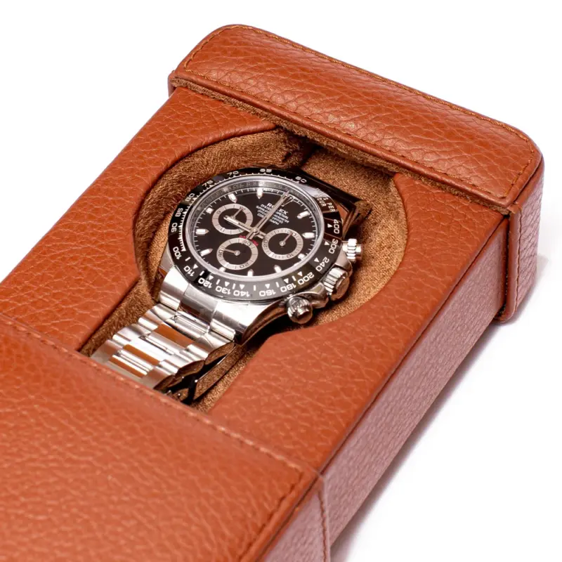 rapport single watch slipcase berkeley brown tan d161 03 Watch Winders, Watch Boxes & Watch Safes Rapport Single Watch Slipcase Berkeley Brown Tan D161