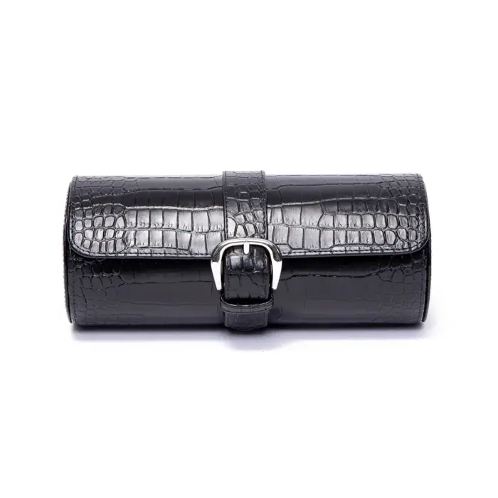 rapport three watch roll brompton black d164 0 Watch Winders, Watch Boxes & Watch Safes Rapport Three Watch Roll Brompton Black D164