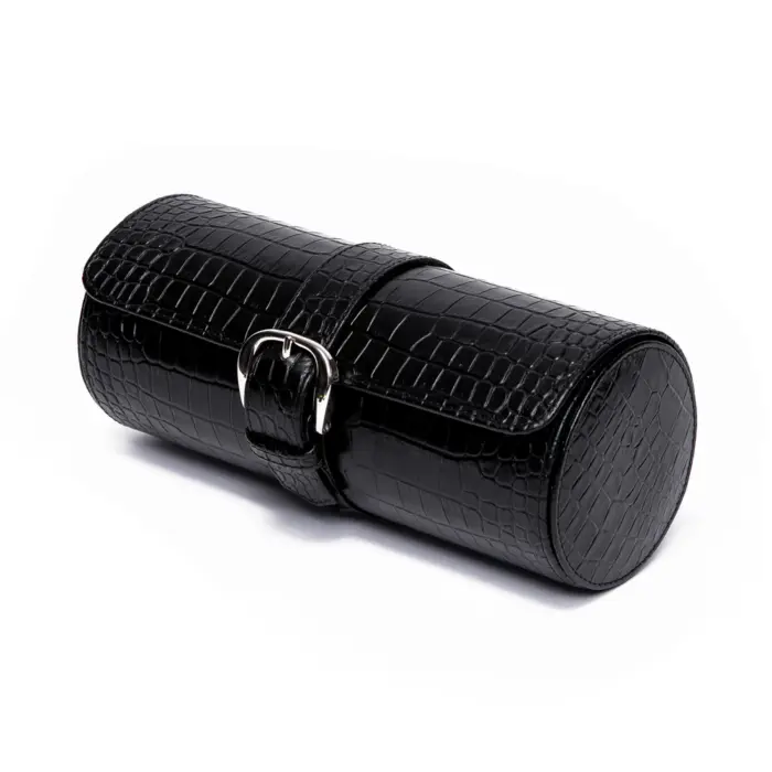 rapport three watch roll brompton black d164 2 Watch Winders, Watch Boxes & Watch Safes Rapport Three Watch Roll Brompton Black D164