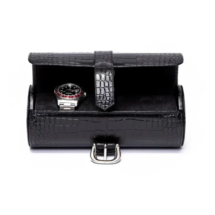 rapport three watch roll brompton black d164 3 Watch Winders, Watch Boxes & Watch Safes Rapport Three Watch Roll Brompton Black D164