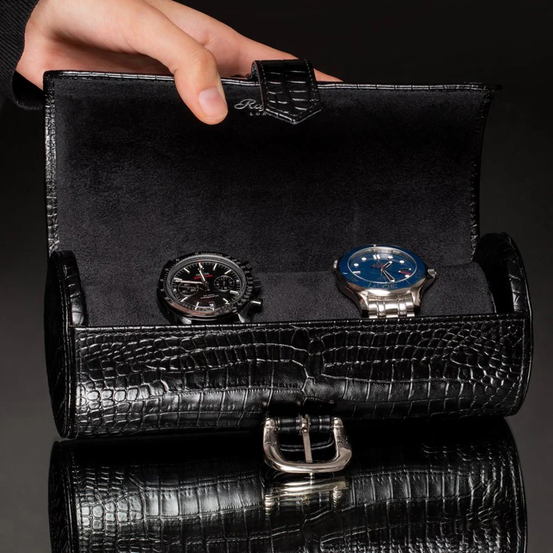 rapport three watch roll brompton black d164 4 Watch Winders, Watch Boxes & Watch Safes Watch Winders, Watch Boxes & Watch Safes