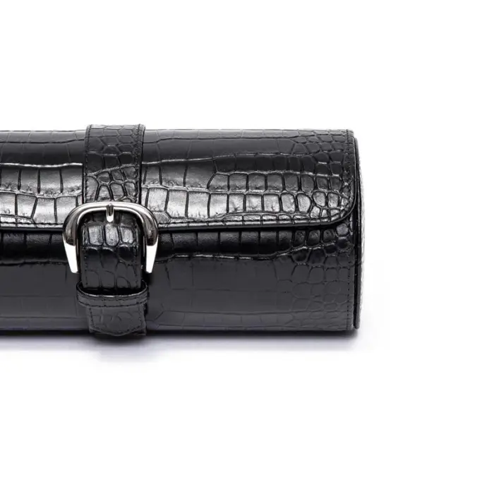 rapport three watch roll brompton black d164 5 Watch Winders, Watch Boxes & Watch Safes Rapport Three Watch Roll Brompton Black D164