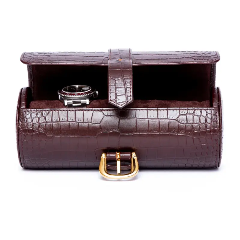 rapport three watch roll brompton brown d165 0 Watch Winders, Watch Boxes & Watch Safes Watch Winders, Watch Boxes & Watch Safes