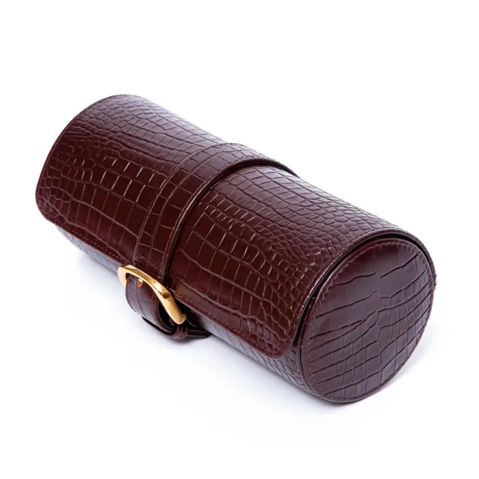 rapport three watch roll brompton brown d165 2 Watch Winders, Watch Boxes & Watch Safes Rapport Three Watch Roll Brompton Brown D165