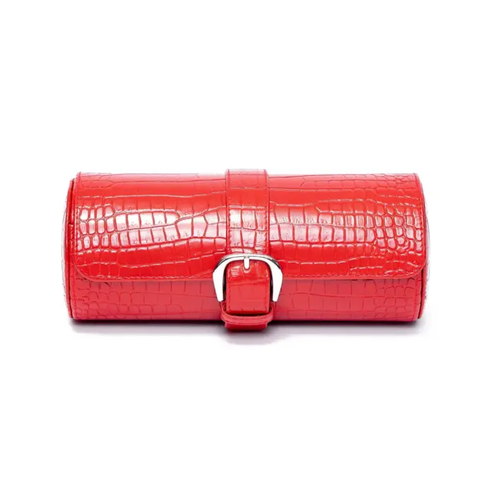 rapport three watch roll brompton red d167 Watch Winders, Watch Boxes & Watch Safes Rapport Three Watch Roll Brompton Red D167