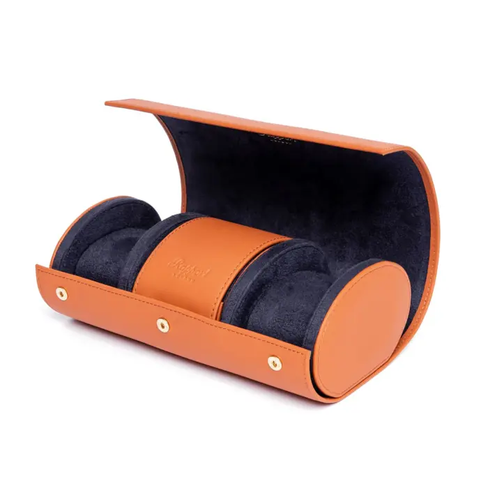 rapport three watch roll hyde park brown tan d285 01 Watch Winders, Watch Boxes & Watch Safes Rapport Three Watch Roll Hyde Park Brown Tan D285