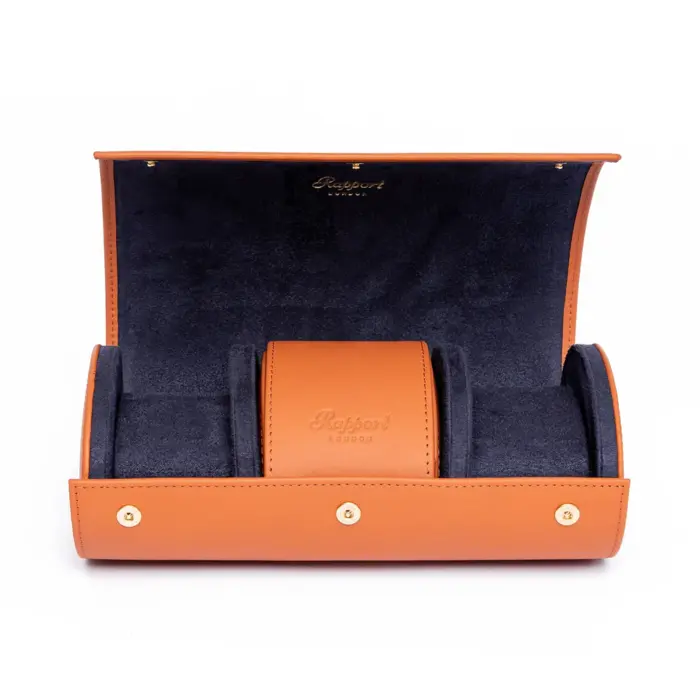 rapport three watch roll hyde park brown tan d285 Watch Winders, Watch Boxes & Watch Safes Rapport Three Watch Roll Hyde Park Brown Tan D285