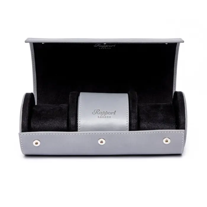 rapport three watch roll hyde park grey d284 Watch Winders, Watch Boxes & Watch Safes Rapport Three Watch Roll Hyde Park Grey D284