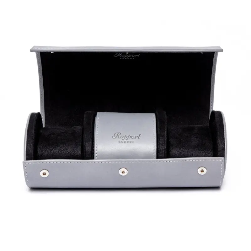 rapport three watch roll hyde park grey d284 Watch Winders, Watch Boxes & Watch Safes Watch Winders, Watch Boxes & Watch Safes
