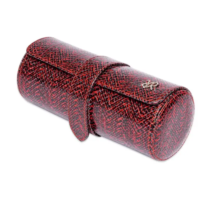 rapport three watch roll marlow red d149 02 Watch Winders, Watch Boxes & Watch Safes Rapport Three Watch Roll Marlow Red D149