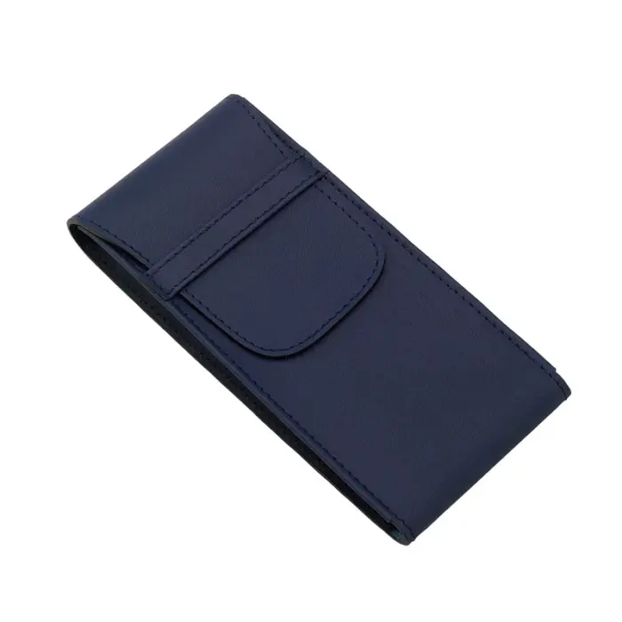 rapport single watch pouch in leather hyde park navy 00 Watch Winders, Watch Boxes & Watch Safes Rapport Single Watch Pouch in Leather Hyde Park Navy