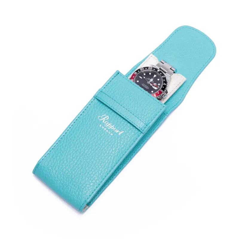 rapport single watch pouch portobello blue Watch Winders, Watch Boxes & Watch Safes Watch Winders, Watch Boxes & Watch Safes