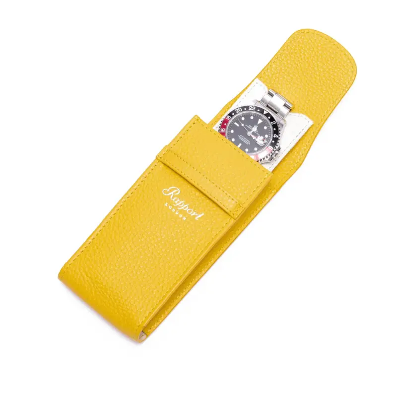 rapport single watch pouch portobello yellow Watch Winders, Watch Boxes & Watch Safes Watch Winders, Watch Boxes & Watch Safes