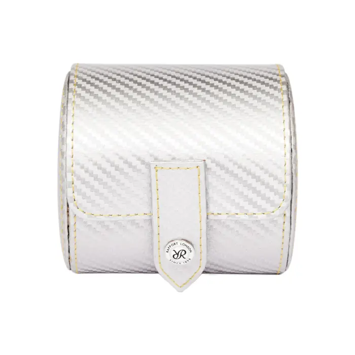 rapport single watch roll carbon silver Watch Winders, Watch Boxes & Watch Safes Rapport Single Watch Roll Carbon Silver