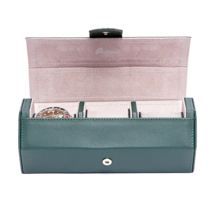 rapport three watch roll vantage green 01 Watch Winders, Watch Boxes & Watch Safes Rapport Three Watch Roll Vantage Green