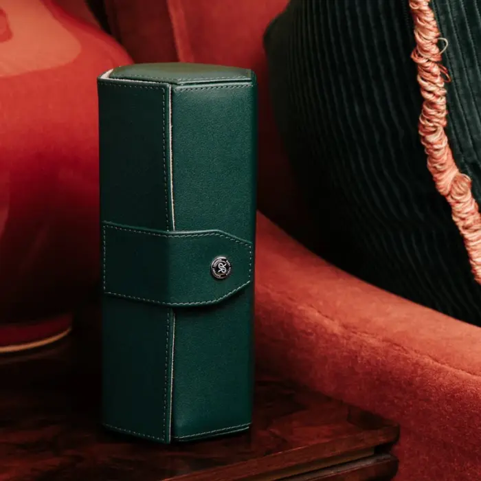 rapport three watch roll vantage green 04 Watch Winders, Watch Boxes & Watch Safes Rapport Three Watch Roll Vantage Green