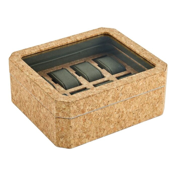wolf 8 piece watch box cortica closed Watch Winders, Watch Boxes & Watch Safes Wolf 8 Piece Watch Box Cortica