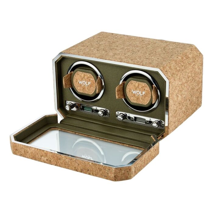 wolf cortica double watch winder open Watch Winders, Watch Boxes & Watch Safes WOLF Cortica Double Watch Winder