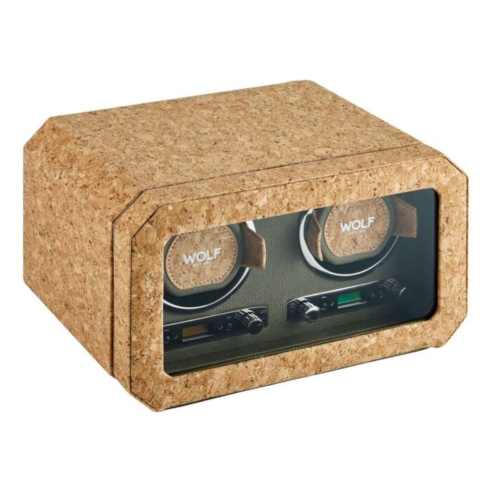 wolf cortica double watch winder side Watch Winders, Watch Boxes & Watch Safes WOLF Cortica Double Watch Winder