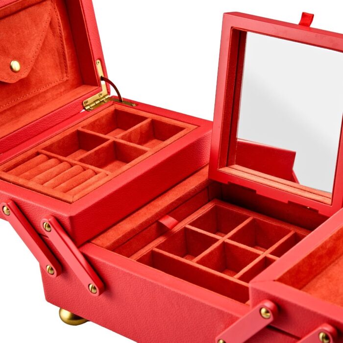 wolf jewelry box marla aaron baby everything box red detail Watch Winders, Watch Boxes & Watch Safes WOLF Jewelry Box Marla Aaron Baby Everything Box Red