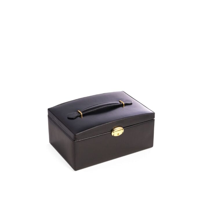 bey berk jewelry box adele black leather 0 Watch Winders, Watch Boxes & Watch Safes Bey Berk Jewelry Box Adele Black Leather
