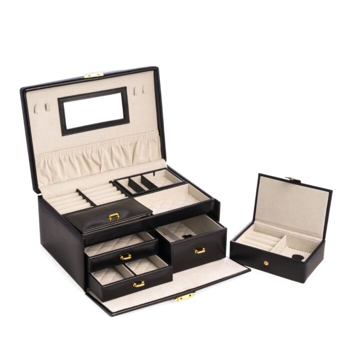 bey berk jewelry box adele black leather 000 Watch Winders, Watch Boxes & Watch Safes Bey Berk Jewelry Box Adele Black Leather