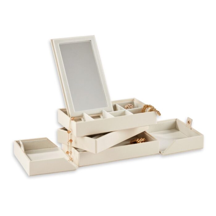 bey berk jewelry box ellie cream 01 Watch Winders, Watch Boxes & Watch Safes Bey Berk Jewelry Box Ellie Cream