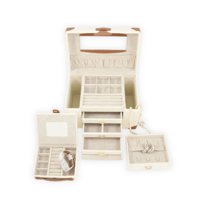 bey berk jewelry box ivory leather 0000 Watch Winders, Watch Boxes & Watch Safes Bey Berk Jewelry Box Ivory Leather