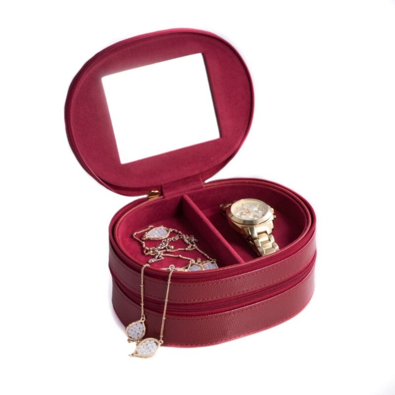 bey berk jewelry case lizard leather camille red 00 Watch Winders, Watch Boxes & Watch Safes Bey Berk Jewelry Case Lizard Leather Camille Red