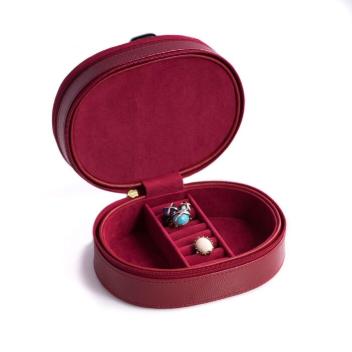 bey berk jewelry case lizard leather camille red 01 Watch Winders, Watch Boxes & Watch Safes Bey Berk Jewelry Case Lizard Leather Camille Red