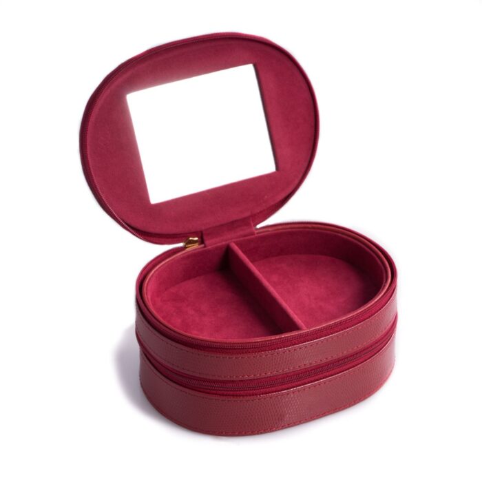 bey berk jewelry case lizard leather camille red 02 Watch Winders, Watch Boxes & Watch Safes Bey Berk Jewelry Case Lizard Leather Camille Red