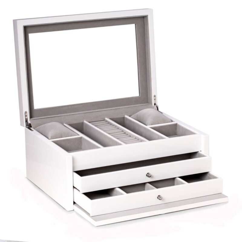 bey berk jewelry chest leighton white lacquer Watch Winders, Watch Boxes & Watch Safes Watch Winders, Watch Boxes & Watch Safes