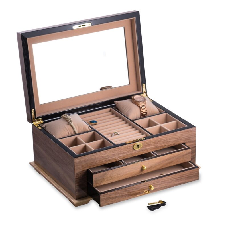 bey berk jewelry chest walnut lacquered wood 0 Watch Winders, Watch Boxes & Watch Safes Watch Winders, Watch Boxes & Watch Safes