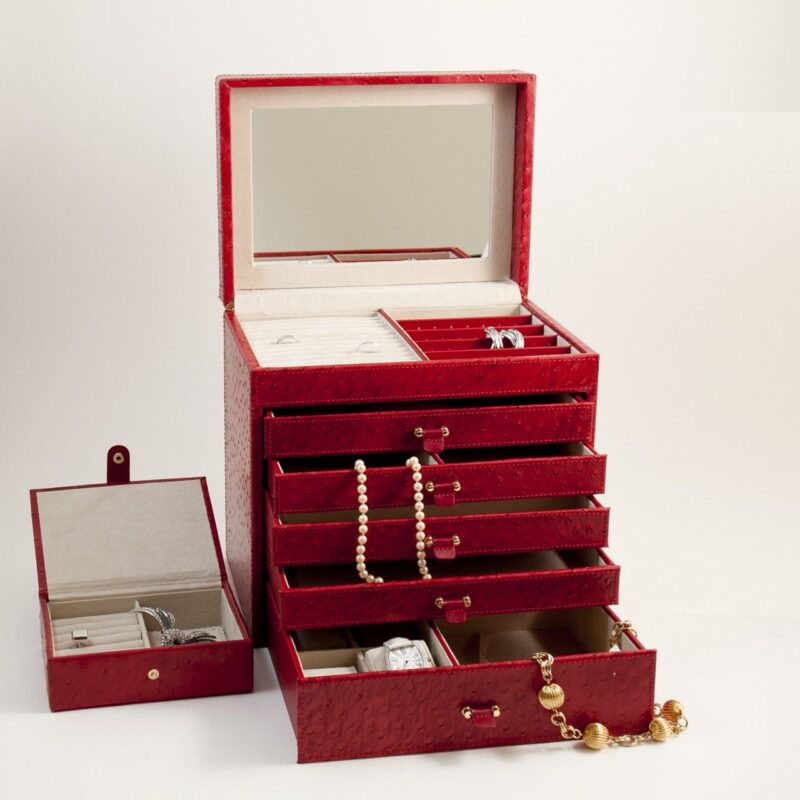 bey berk jewelry chest with removable travel case red leather 00 Watch Winders, Watch Boxes & Watch Safes Watch Winders, Watch Boxes & Watch Safes