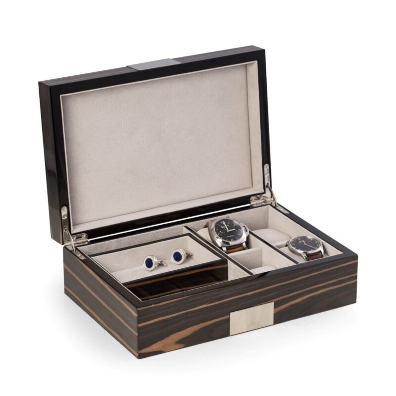 bey berk valet box jewelry box easton ebony wood 00 Watch Winders, Watch Boxes & Watch Safes Bey Berk Valet Box Jewelry Box Easton Ebony Wood