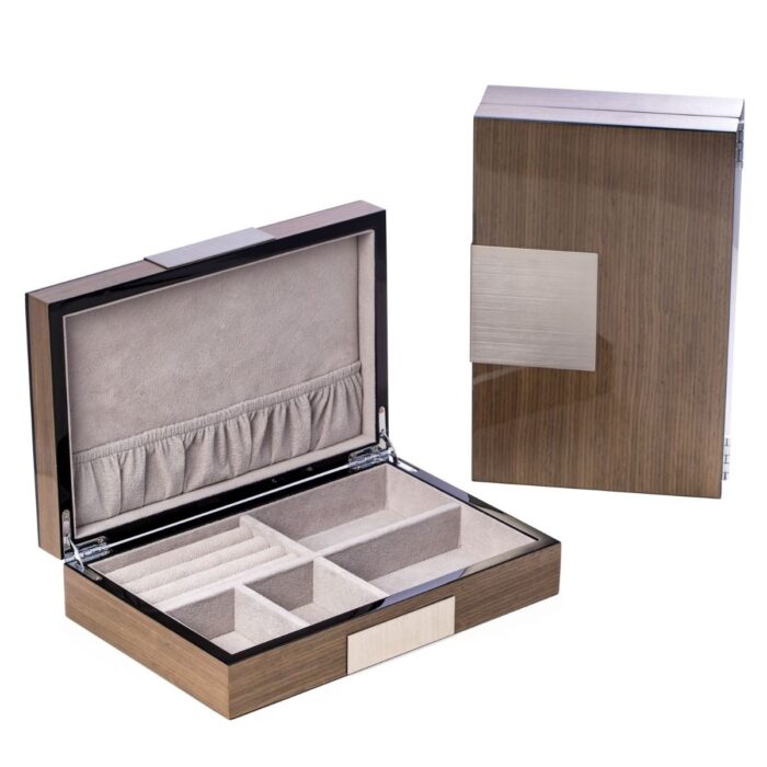 bey berk valet box jewelry box prince silver walnut 0 Watch Winders, Watch Boxes & Watch Safes Bey Berk Valet Box Jewelry Box Prince Silver Walnut