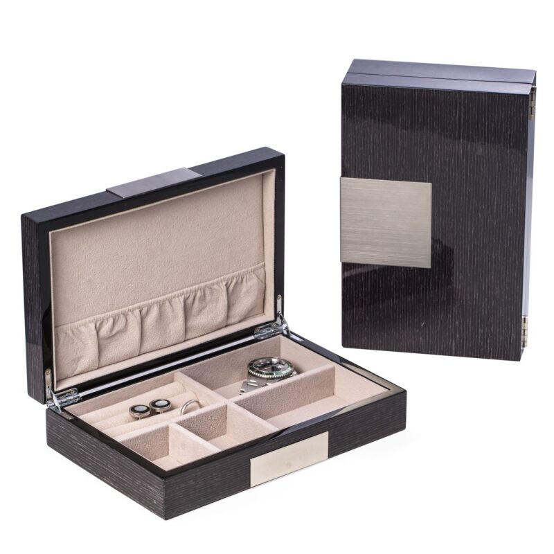 bey berk valet box jewelry box prince steel gray 0 Watch Winders, Watch Boxes & Watch Safes Bey Berk Valet Box Jewelry Box Prince Steel Gray