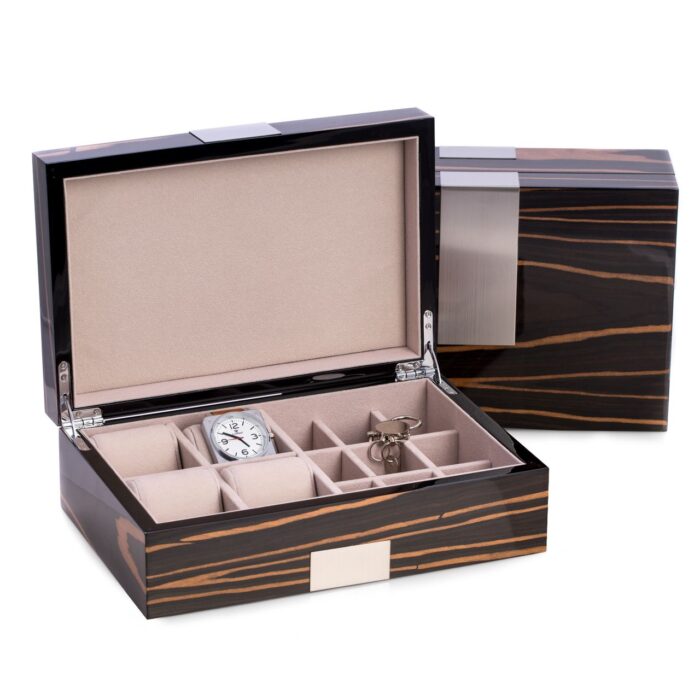 bey berk valet box with watch storage mateo ebony burl wood Watch Winders, Watch Boxes & Watch Safes Bey Berk Valet Box with Watch Storage Mateo Ebony Burl Wood