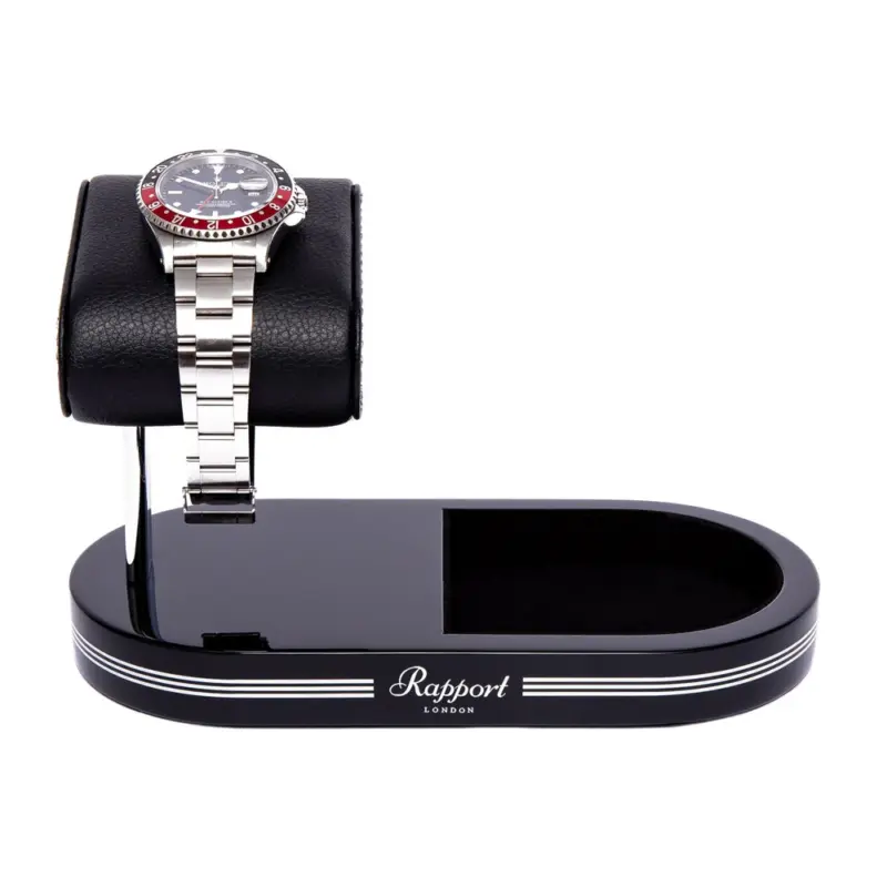 rapport watch stand with tray formula black silver Watch Winders, Watch Boxes & Watch Safes Watch Winders, Watch Boxes & Watch Safes