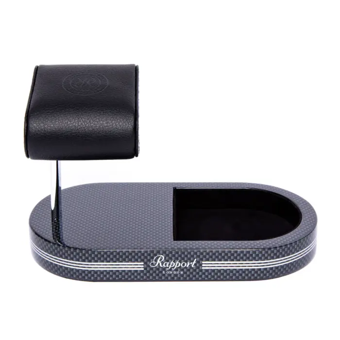 rapport watch stand with tray formula carbon fibre 00 Watch Winders, Watch Boxes & Watch Safes Rapport Watch Stand with Tray Formula Carbon Fibre