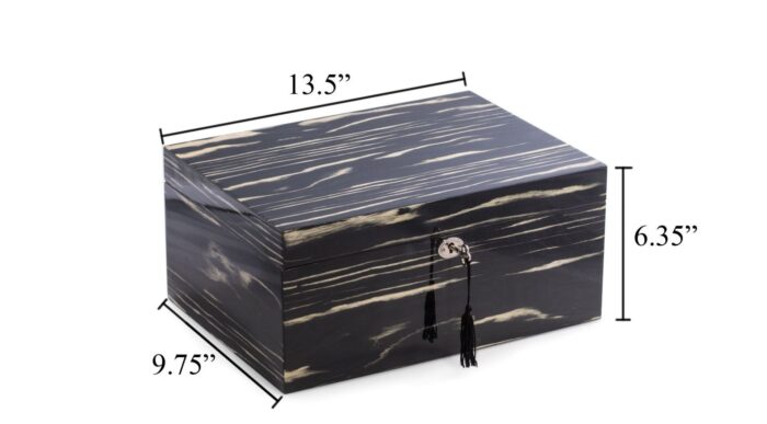 bey berk 100 cigar humidor ebony with removable tray 00 Watch Winders, Watch Boxes & Watch Safes Bey Berk 100 Cigar Humidor Ebony with Removable Tray