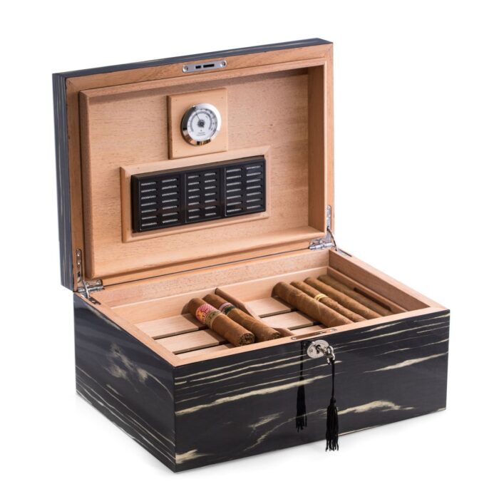 bey berk 100 cigar humidor ebony with removable tray Watch Winders, Watch Boxes & Watch Safes Bey Berk 100 Cigar Humidor Ebony with Removable Tray
