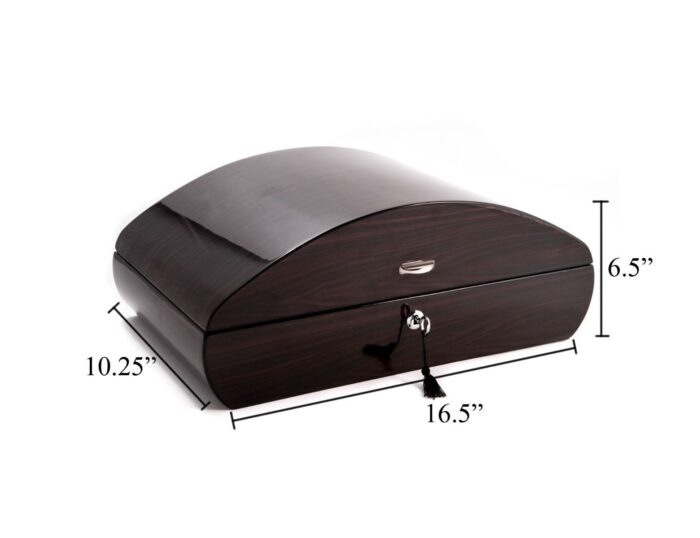 bey berk 100 cigar humidor lacquered ebony wood 00 Watch Winders, Watch Boxes & Watch Safes Bey Berk 100 Cigar Humidor Lacquered Ebony Wood