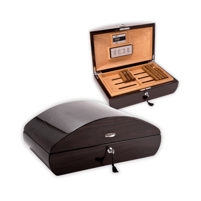 bey berk 100 cigar humidor lacquered ebony wood 000 Watch Winders, Watch Boxes & Watch Safes Bey Berk 100 Cigar Humidor Lacquered Ebony Wood