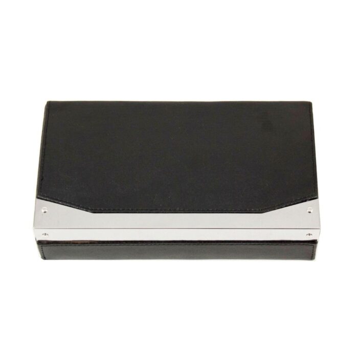bey berk 4 cigar humidor black leather with stainless steel cutter 00 Watch Winders, Watch Boxes & Watch Safes Bey Berk 4 Cigar Humidor Black Leather with Stainless Steel Cutter