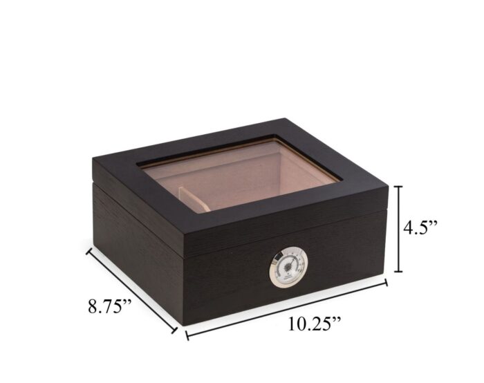 bey berk 50 cigar humidor espresso wood with glass lid 00 Watch Winders, Watch Boxes & Watch Safes Bey Berk 50 Cigar Humidor Espresso Wood with Glass Lid