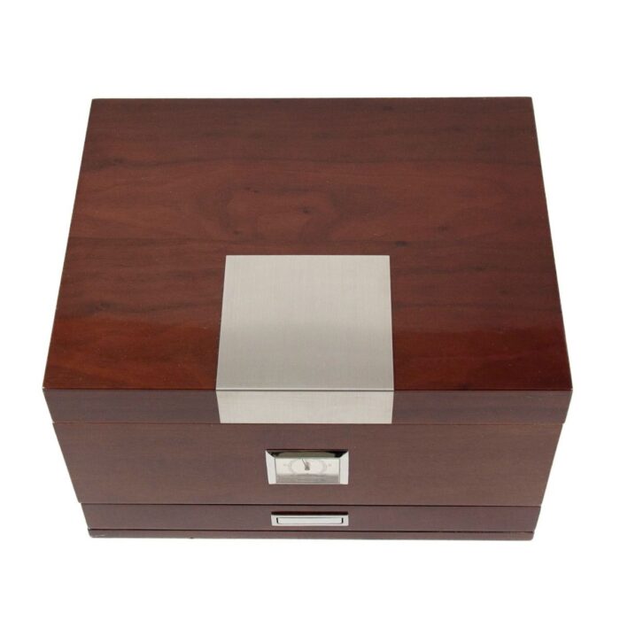 bey berk 60 cigar humidor walnut wood with accessory drawer 00 Watch Winders, Watch Boxes & Watch Safes Bey Berk 60 Cigar Humidor Walnut Wood with Accessory Drawer