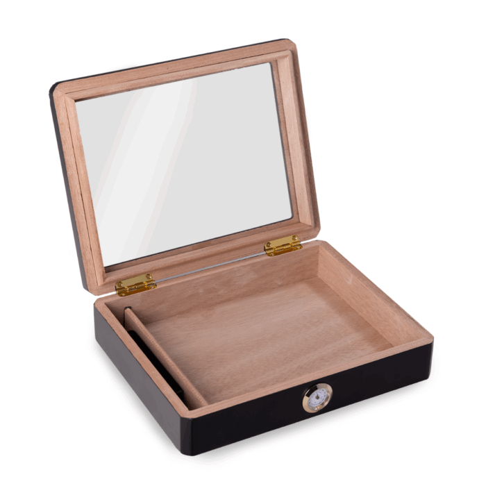 bey berk 8 cigar humidor wes black wood 0 Watch Winders, Watch Boxes & Watch Safes Bey Berk 8-Cigar Humidor Wes Black Wood